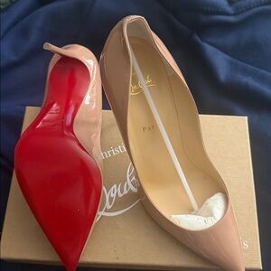 Christian Louboutin Pigalle Follies 100, Patent, Nude